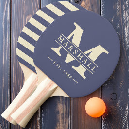 Pala De Ping Pong Polo Overlay Monograma y Nombre Lavender Breeze