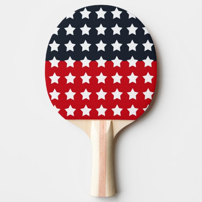 Pala De Ping Pong Pong Paddle rojo, blanco y azul (Anverso)