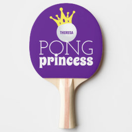 Pala De Ping Pong Pong Princess Purple Nombre Personalizado