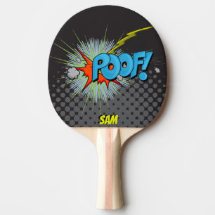 Pala De Ping Pong ¡Poof cómico del estilo del arte pop! Super hér