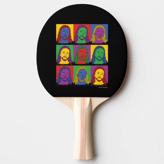 Pala De Ping Pong Pop Art Jesus (Anverso)