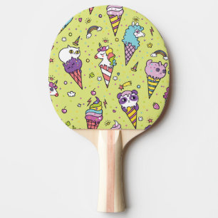 Pala De Ping Pong Pop Cute Ice Cream: Patrón Animal