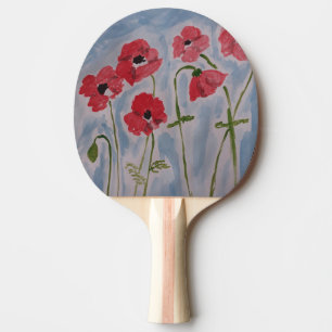 Pala De Ping Pong Poppies rojos salvajes