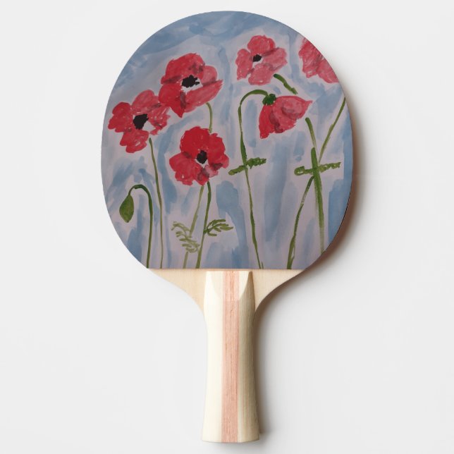 Pala De Ping Pong Poppies rojos salvajes (Anverso)