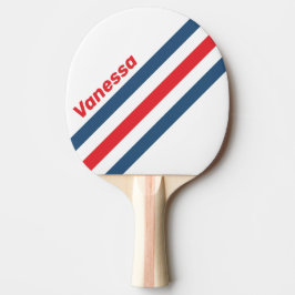 Pala De Ping Pong Postman Nostálgico con Rayas en Ángulo y Nombre