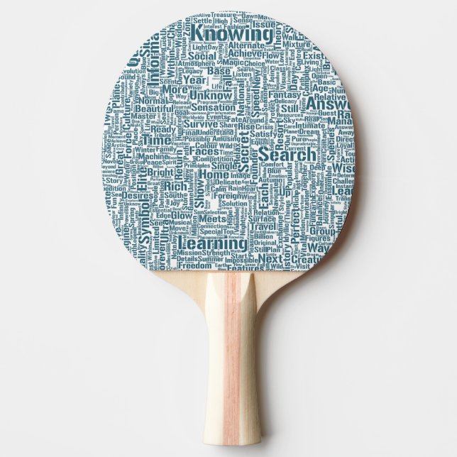 Pala De Ping Pong Pregunta Apprendre Nuage MotssTexte Motif Mensaje (Anverso)