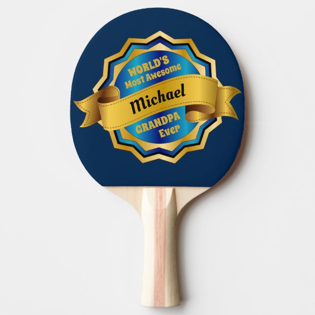 Pala De Ping Pong Premio azul del oro más impresionante del abuelo (Anverso)