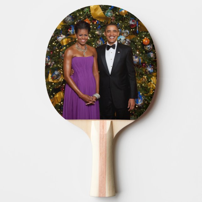 Pala De Ping Pong Presidente estadounidense Barack Obama en tarjeta  (Anverso)