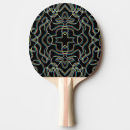 Pala De Ping Pong Pretty Rainbow Colored Ribbon Roll Pattern Art