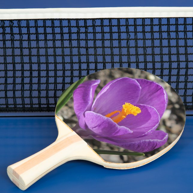 Pala De Ping Pong Primavera Purple Crocus Flower Impreso a dos lados (in situ)