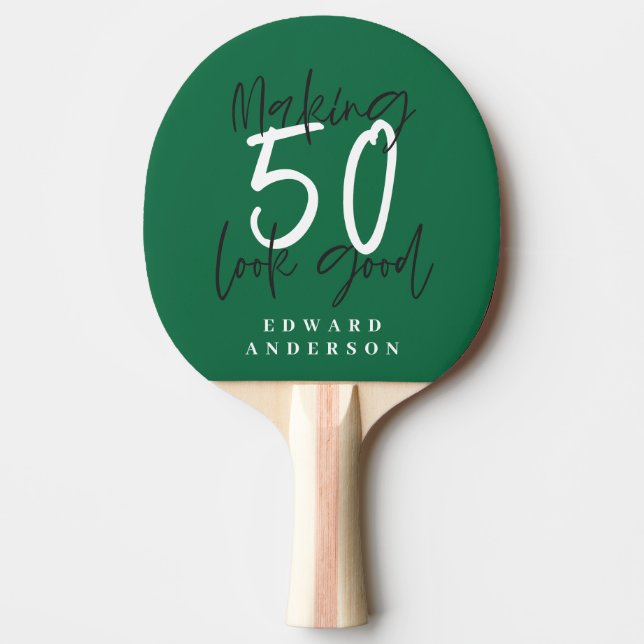 Pala De Ping Pong Primer cumpleaños número 50 regalo de favor person (Anverso)