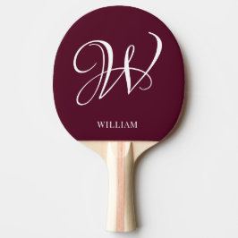 Pala De Ping Pong Primer monograma elegante y personalizado de Borgo