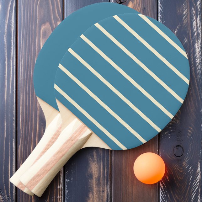 Pala De Ping Pong Profundo Aqua Rayado y Sólido (Subido por el creador)