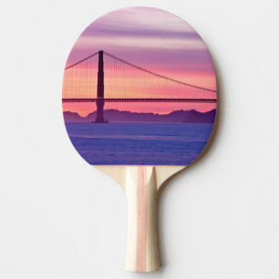 Pala De Ping Pong Puente Golden Gate en la puesta del sol