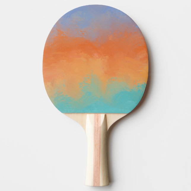 Pala De Ping Pong Puesta de sol retro (Anverso)
