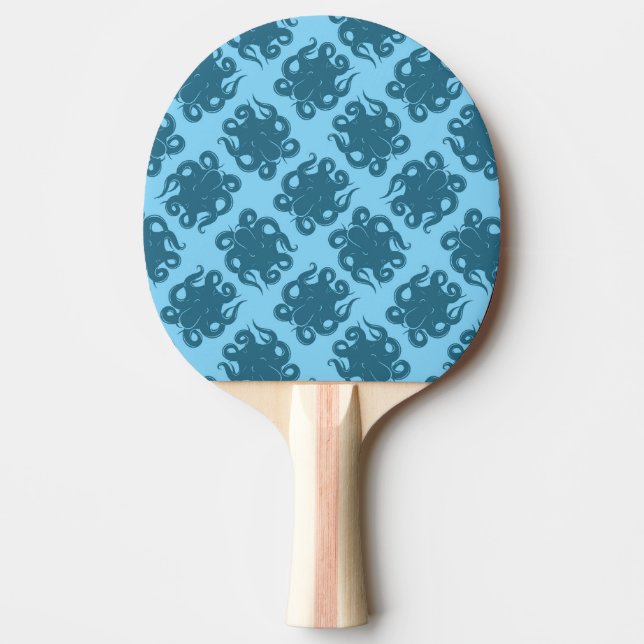 Pala De Ping Pong Pulpo en modelo azul (Anverso)