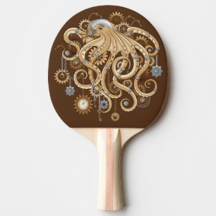 Pala De Ping Pong Pulpo Steampunk Retro Fantasía Mecánica