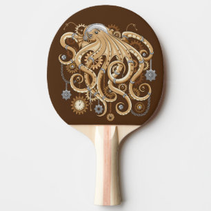 Pala De Ping Pong Pulpo Steampunk Retro Fantasía Mecánica