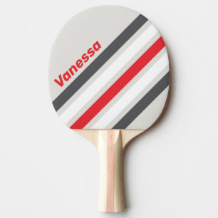 Pala De Ping Pong Punta de ala dividida vintage con franjas en ángul