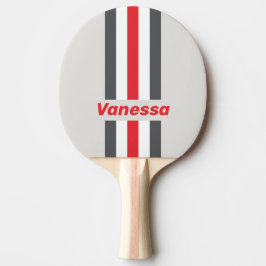 Pala De Ping Pong Punta de ala dividida vintage con raya y nombre