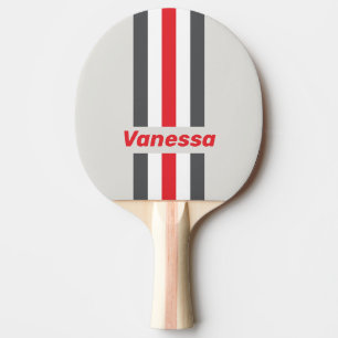 Pala De Ping Pong Punta de ala dividida vintage con raya y nombre