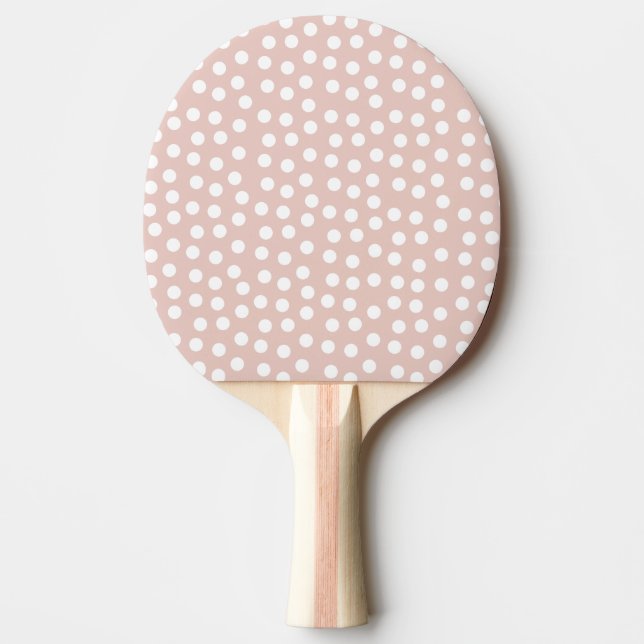 Pala De Ping Pong Punto de polka rosa de Rubor (Anverso)