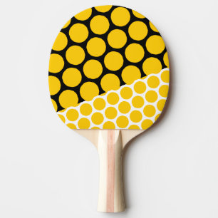 Pala De Ping Pong Puntos amarillos y negros