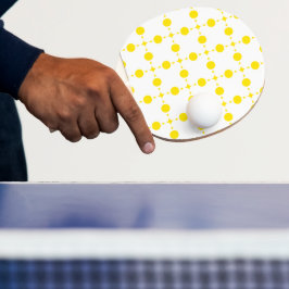 Pala De Ping Pong Puntos de Polka Amarillo, Patrón De Punto De Polka