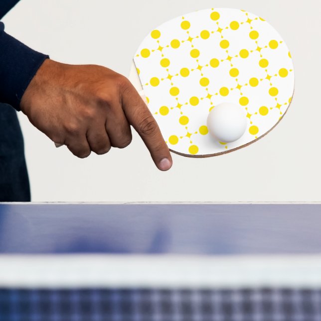 Pala De Ping Pong Puntos de Polka Amarillo, Patrón De Punto De Polka (in situ)