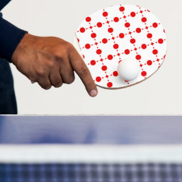 Pala De Ping Pong Puntos de Polka Rojo, Patrón de Punto de Polka, Pu