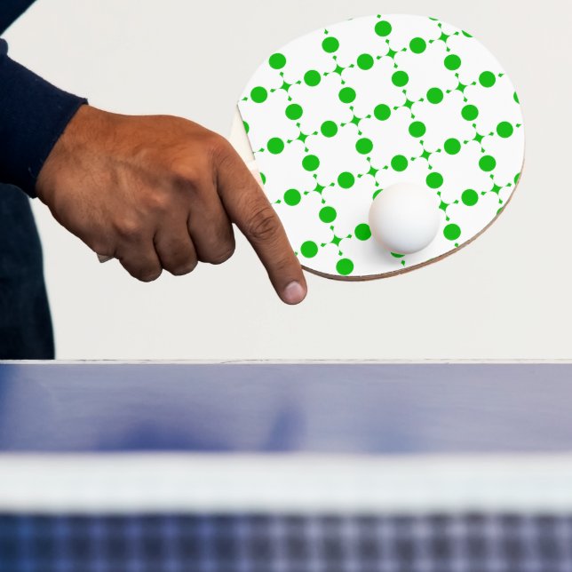 Pala De Ping Pong Puntos de Polka Verde, Patrón De Punto De Polka, P (in situ)