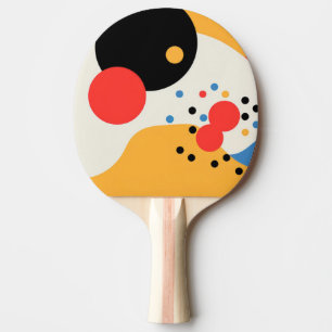 Pala De Ping Pong Puntos multicolores sobre un fondo blanco roto