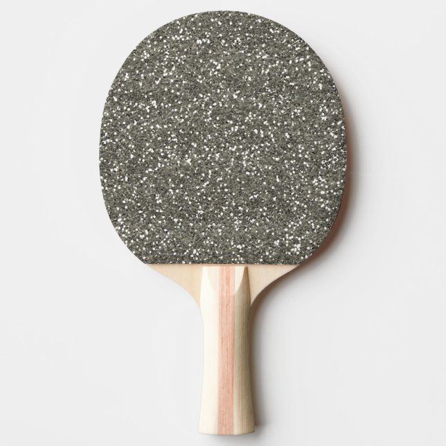 Pala De Ping Pong Purpurina de plata elegante (Anverso)