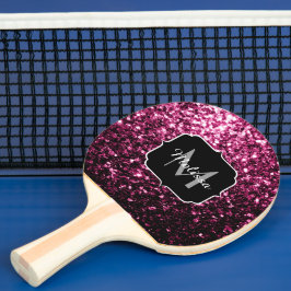 Pala De Ping Pong Purpurina fino y brillante rosa oscuro brillante b
