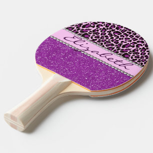 Pala De Ping Pong Purpurina púrpura personalizado del estampado