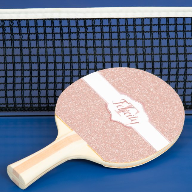 Pala De Ping Pong Purpurina rosa Monograma Ping Pong Paddle (in situ)