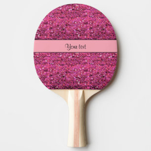 Pala De Ping Pong Purpurina rosado brillante