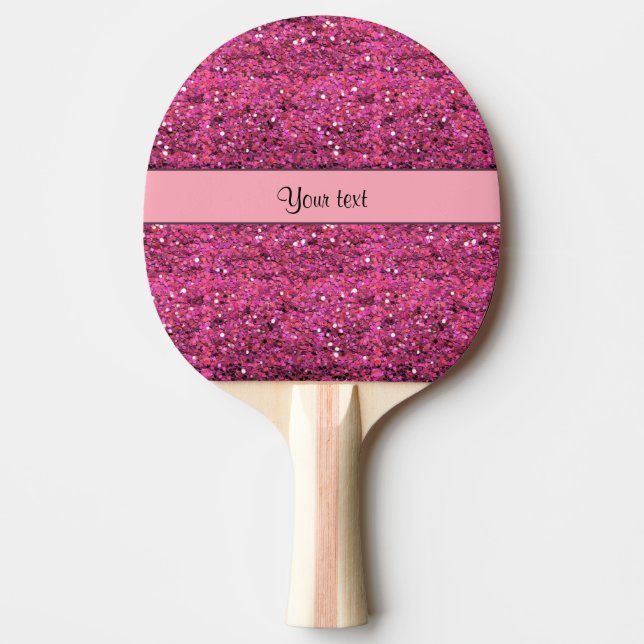 Pala De Ping Pong Purpurina rosado brillante (Anverso)