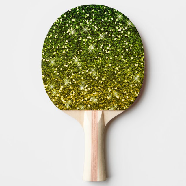 Pala De Ping Pong Purpurinas del Oro Verde Oscuro (Anverso)