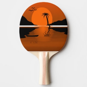PALA DE PING PONG PUSTA DE SOL EN EL AGUA