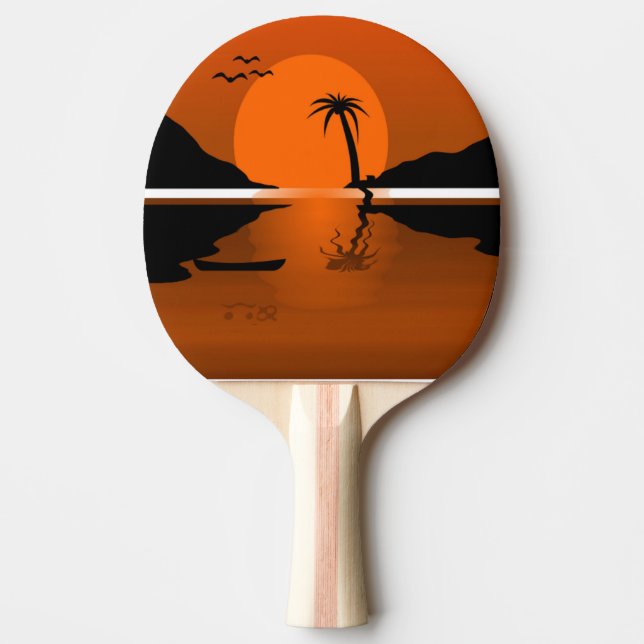 PALA DE PING PONG PUSTA DE SOL EN EL AGUA (Anverso)