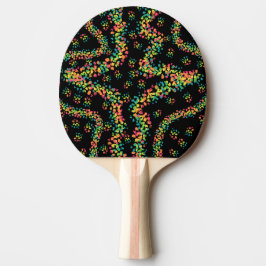 Pala De Ping Pong Rainbow Colored Seurat Style Pointillism Pattern