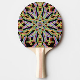 Pala De Ping Pong Rainbow Colored String Rope Pattern Art