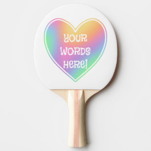 Pala De Ping Pong Rainbow Heart Ping Pong Paddle