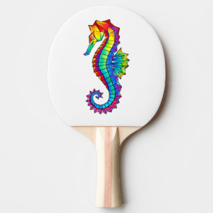 Pala De Ping Pong Rainbow Polygonal Seahorse