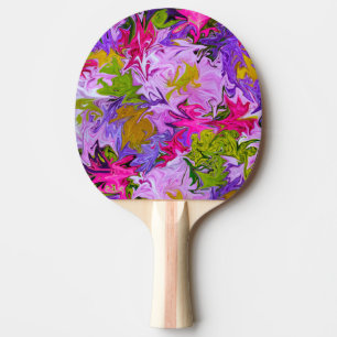 Pala De Ping Pong Ramo de Colores Diseño de Arte Abstracto Colorido