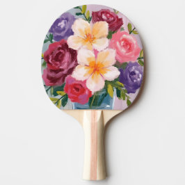 Pala De Ping Pong Ramo de flores acuarela pintura floral