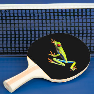 Pala De Ping Pong Rana de árbol pintado con ojos rojos