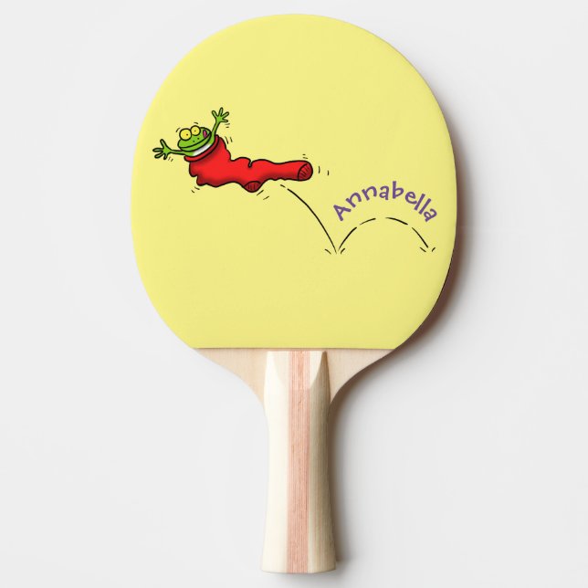 Pala De Ping Pong Rana dulce en un personalizado de salto de calcetí (Anverso)