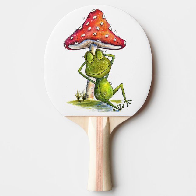 Pala De Ping Pong Rana escabrosa bajo un hongo (Anverso)